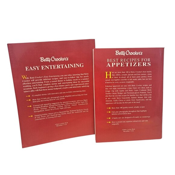 Vtg Lot 2 Betty Crocker Cookbooks Easy Entertaining Appetizers 1989 1992 Party - Picture 6 of 16